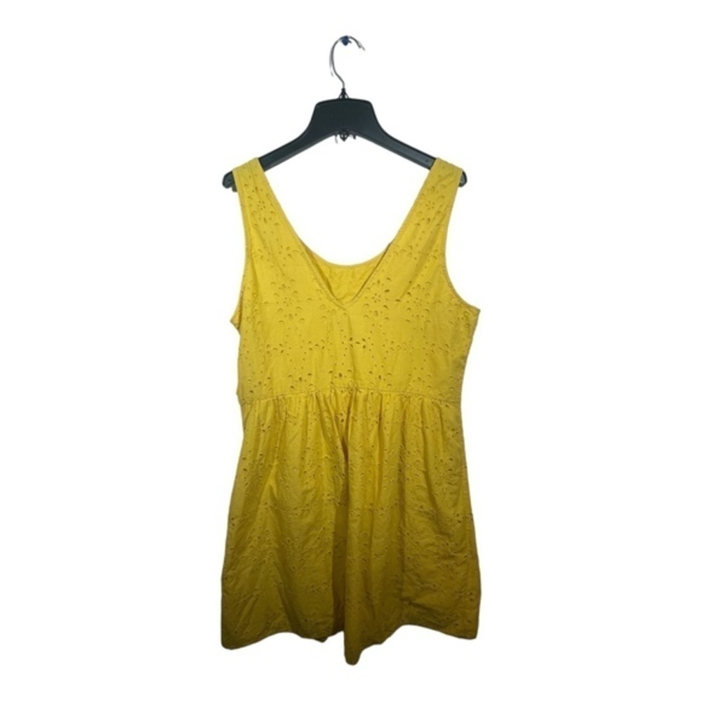 Abercrombie & Fitch Womens Yellow Sundress Sleeveless Floral Cut out Size XL - Picture 8 of 8